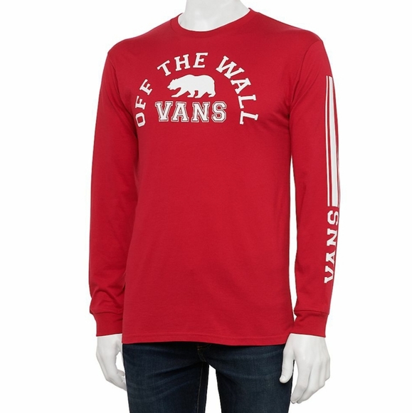 Vans Other - Men's Vans Off The Wall Long Sleeve Tee Red - Size XXL